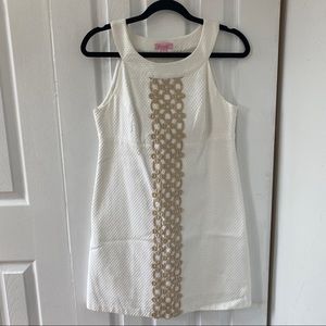 Lilly Pulitzer white gold tank dress size 6